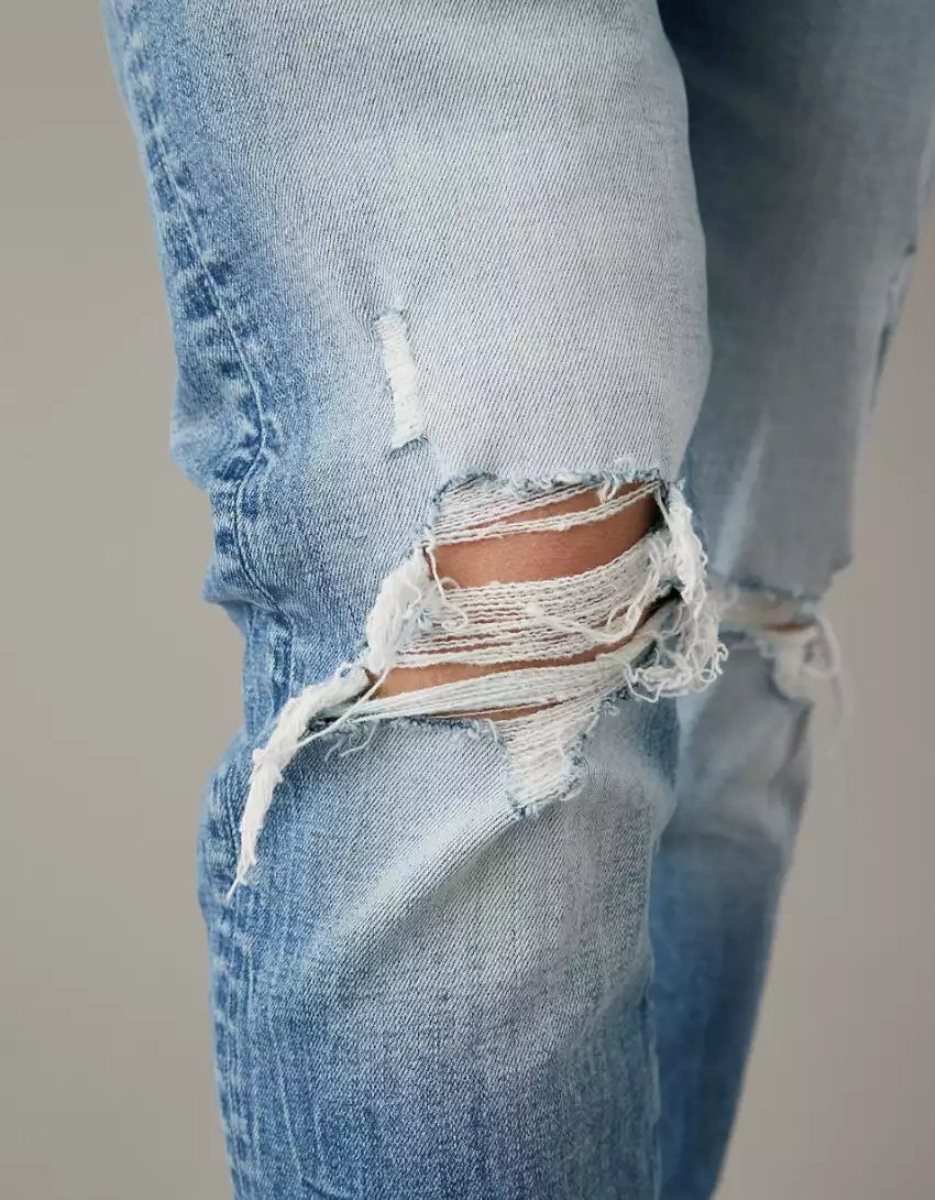 Jean American Eagle AE AirFlexRipped Slim Bleu Homme | QWU-38746545